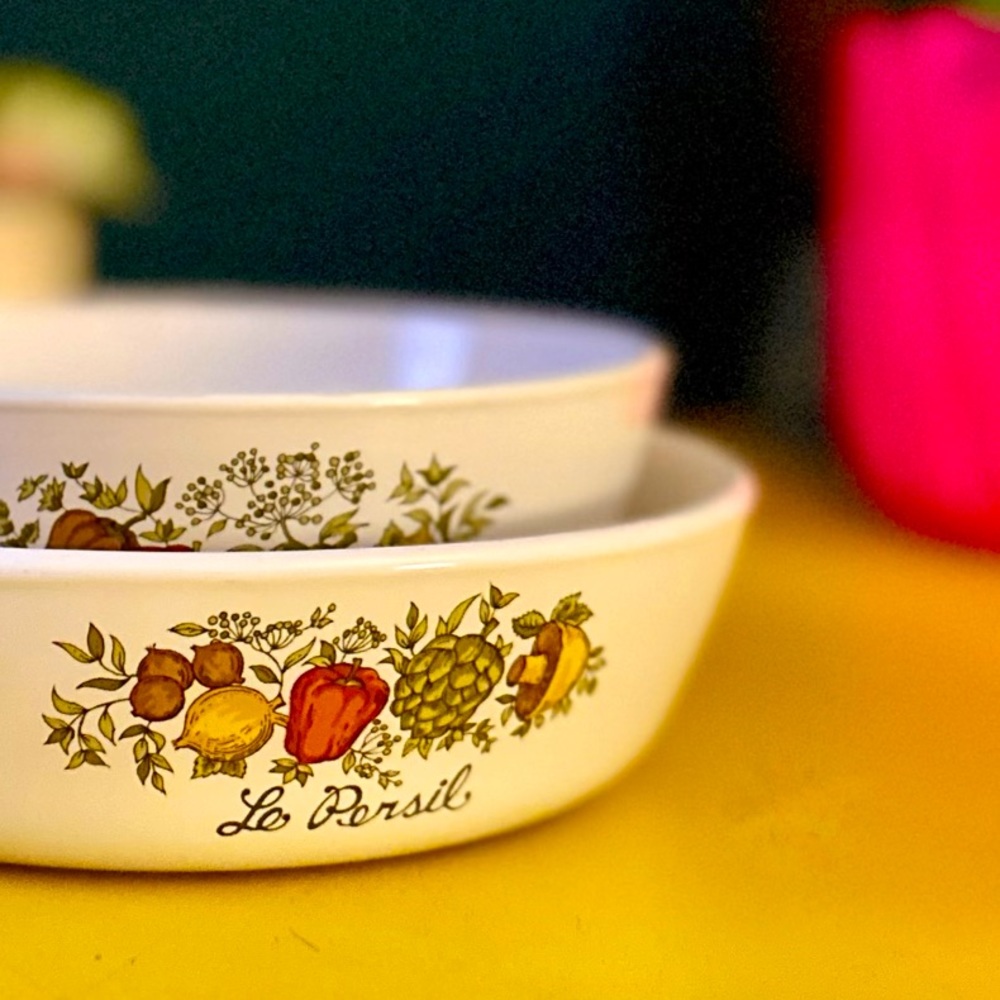 Vintage Corningware Spice of Life Cookware, Set of (1) 1 Pint and (1) 6 1/2 inch
